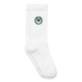 Himalayan Chat Race Dessin Animé Kawaii Animal Animal Pet - Chaussettes de tennis bio enfant - blanc - Droite