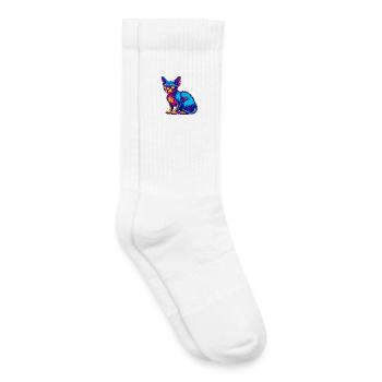 Red Devon Rex Cat Breed Cartoon Kawaii Animal Pet - Kids Tennis Socks - white - Right