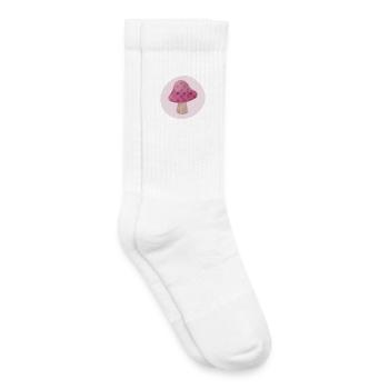 Champignon cercle automne rose fille conte de fées points forêt - Chaussettes de tennis bio enfant - blanc - Droite