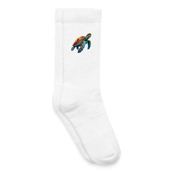 Schildkröte - Kinder Tennissocken - Weiß - Rechts