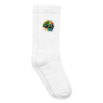 Caméléon - Chaussettes de tennis bio enfant - blanc - Droite