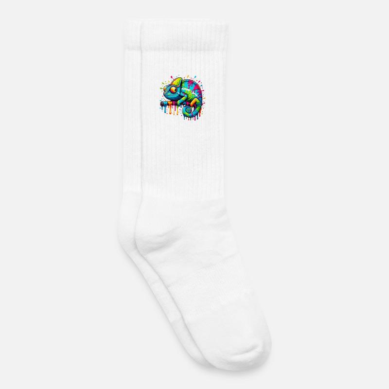 Chamäleon - Kinder Tennissocken - Weiß
