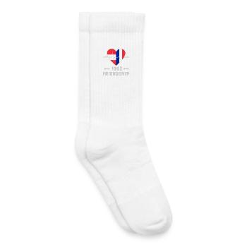 Österreich und Frankreich 100% Freundschaft - Kinder Tennissocken - Weiß - Rechts