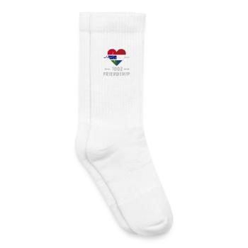 100 % amitié entre la Gambie et les Pays-Bas - Chaussettes de tennis bio enfant - blanc - Droite