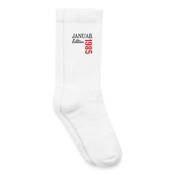 42. GEBURTSTAG JANUAR 1985 - Kinder Tennissocken - Weiß - Rechts
