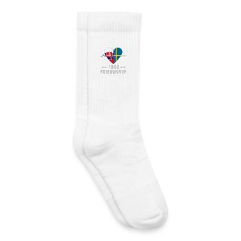 Slowakei und Schweden 100% Freundschaft - Kinder Tennissocken - Weiß - Rechts