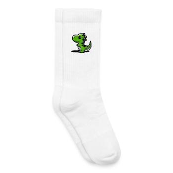 Dinosaure - Chaussettes de tennis bio enfant - blanc - Droite