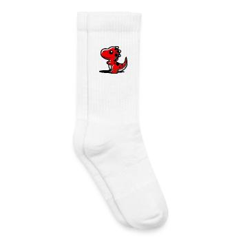 Dinosaure - Chaussettes de tennis bio enfant - blanc - Droite
