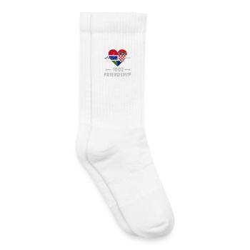 100 % amitié entre la Gambie et la Croatie - Chaussettes de tennis bio enfant - blanc - Droite