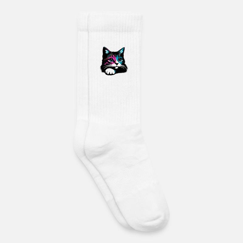 Katze - Kinder Tennissocken - Weiß