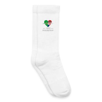 Brazil and Croatia 100% friendship - Kids Tennis Socks - white - Right