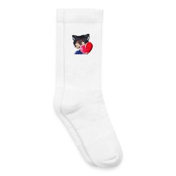 Chibi mit Herz - Kinder Tennissocken - Weiß - Rechts