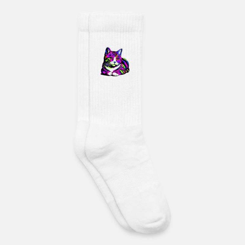 Katze - Kinder Tennissocken - Weiß