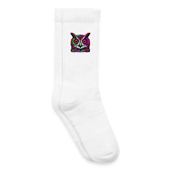 Hibou - Chaussettes de tennis bio enfant - blanc - Droite