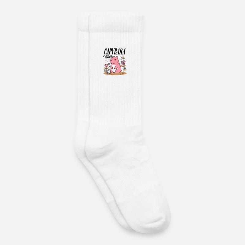 Entspanntes Capybara mit Freunden - Kinder Tennissocken - Weiß