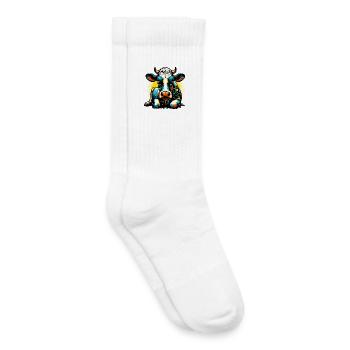 Vache - Chaussettes de tennis bio enfant - blanc - Droite