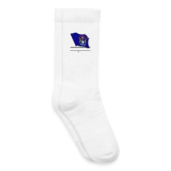 Bannière de texte Flag Michigan - Chaussettes de tennis bio enfant - blanc - Droite