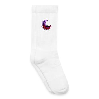 mondsichel, Katzen motiv, Rosenblüten - Kinder Tennissocken - Weiß - Rechts