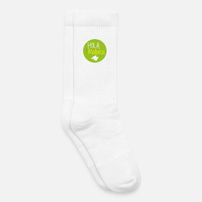 ¡HOLA! Mallorca (beidseitig) - Kinder Tennissocken - Weiß