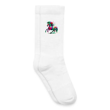 Cheval - Chaussettes de tennis bio enfant - blanc - Droite