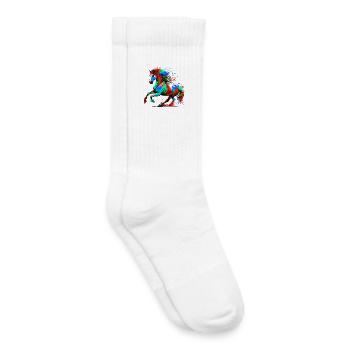 Cheval - Chaussettes de tennis bio enfant - blanc - Droite