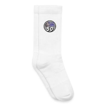 50e anniversaire, la vraie vie - Chaussettes de tennis bio enfant - blanc - Droite