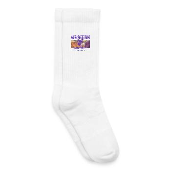 Western Wildflower – Esthétique rétro de la campagne - Chaussettes de tennis bio enfant - blanc - Droite
