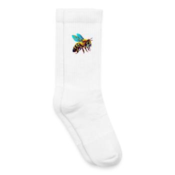 Abeille - Chaussettes de tennis bio enfant - blanc - Droite