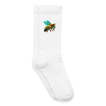 Abeille - Chaussettes de tennis bio enfant - blanc - Droite