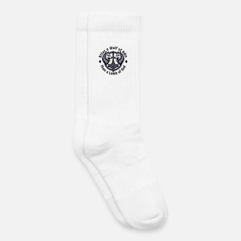 Lieber ein Wolf Odins als ein Lamm Gottes - Kinder Tennissocken - Weiß