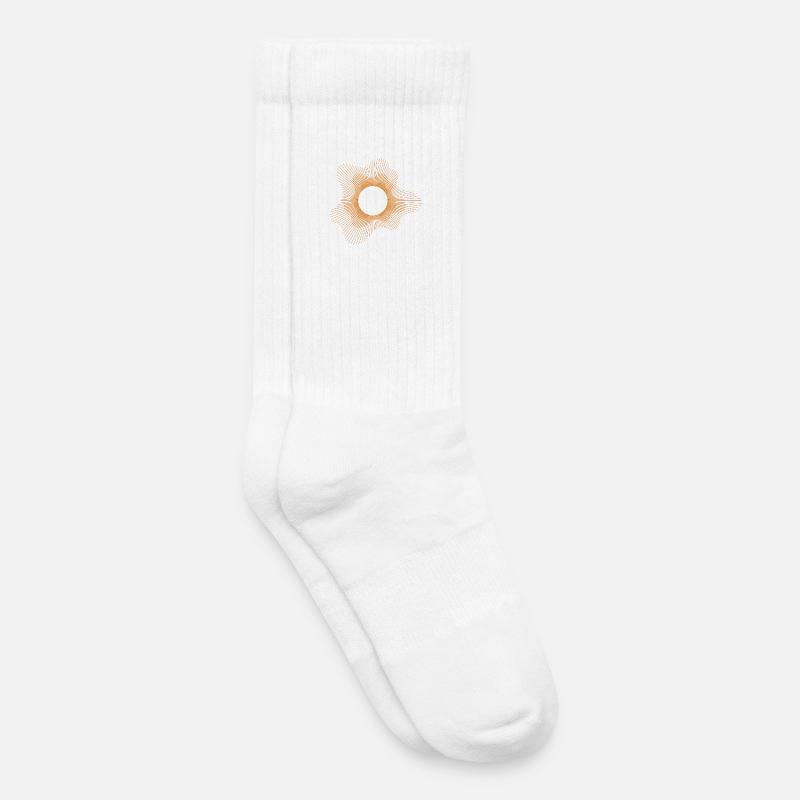Solar Eclipse Geometric Design - Kids Tennis Socks - white