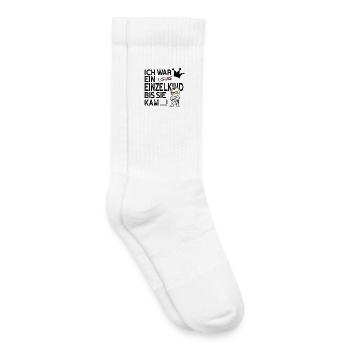Ich war ein Einzelkind bis sie kam - Kinder Tennissocken - Weiß - Rechts