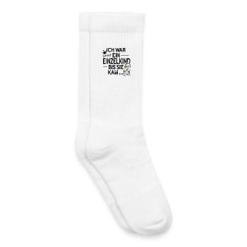 Einzelkind war gestern – Schwester kam! - Kinder Tennissocken - Weiß - Rechts