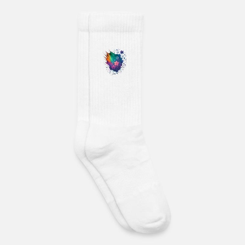 Farbspektrum-Blüte - Kinder Tennissocken - Weiß