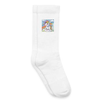 Rainbow Unicorn - Kids Tennis Socks - white - Right