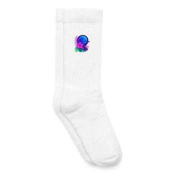 Neon Tropic Moon - Kinder Tennissocken - Weiß - Rechts