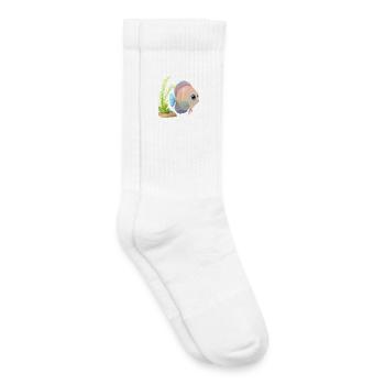 Colorful discus fish near plants - Kids Tennis Socks - white - Right