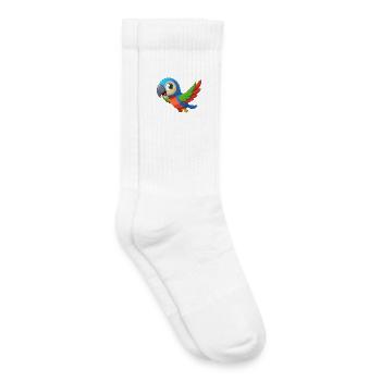 Colorful Baby Parrot in Flight - Kids Tennis Socks - white - Right