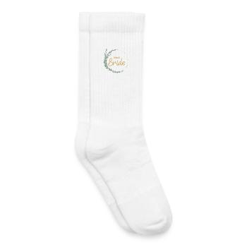 Team Bride! Eukalyptus-Kranz, personalisierbar - Kinder Tennissocken - Weiß - Rechts