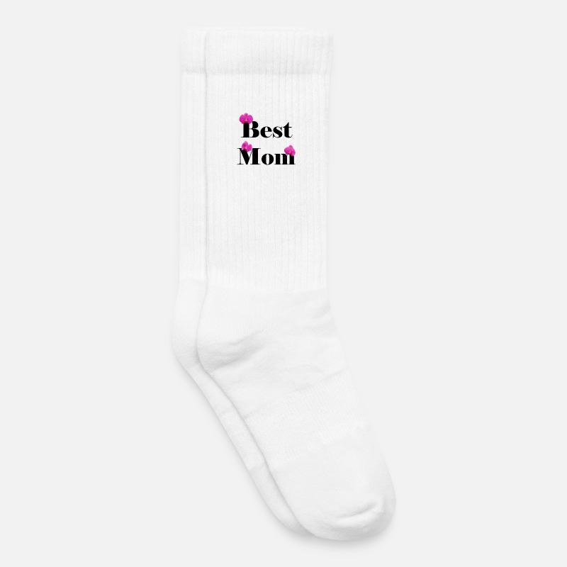 Bedste mor, sort med Fuchsia orkideer - Tennisstrømper børn - hvid