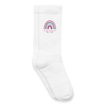 Große Schwester 2026 Regenbogen - Kinder Tennissocken - Weiß - Rechts