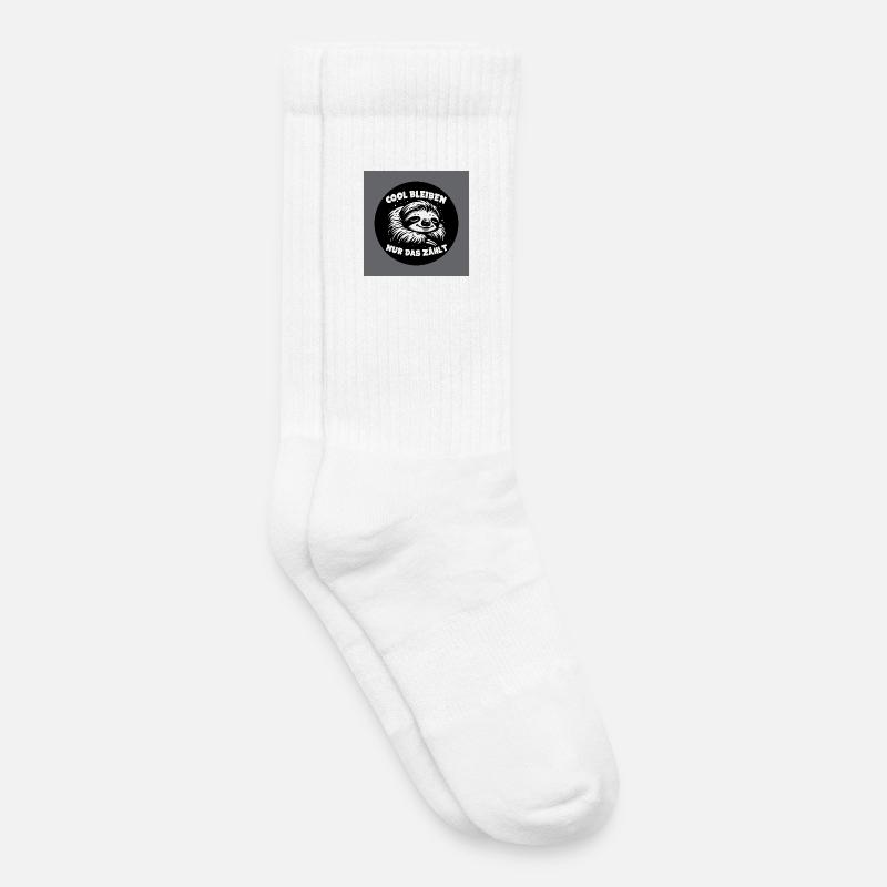 Faultier - immer cool bleiben - immer mit der Ruhe - Kinder Tennissocken - Weiß