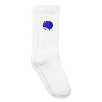 Cerveau 3D Moléculaire Bleu Violet - Chaussettes de tennis bio enfant - blanc - Droite