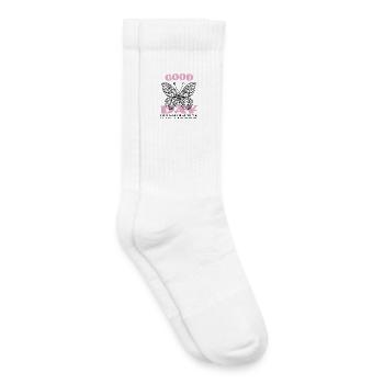 Good Day with Butterfly – Positive Design - Kids Tennis Socks - white - Right