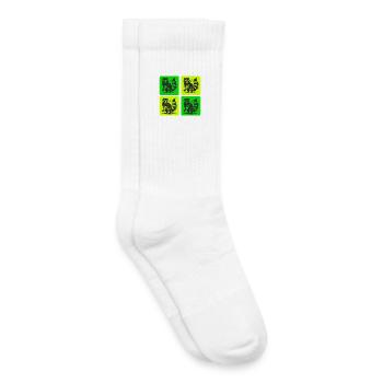 Stylischer Waschbär Retro Design - Kinder Tennissocken - Weiß - Rechts