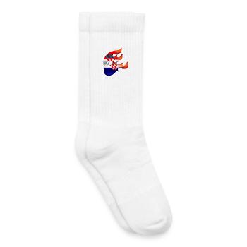Drapeau de la Croatie - Croatie - Ninja - Chaussettes de tennis bio enfant - blanc - Droite
