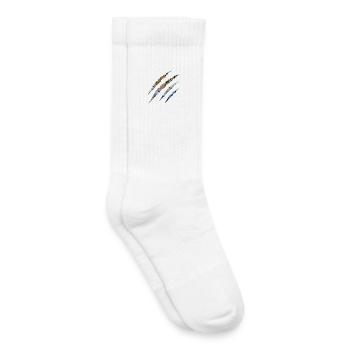 Wild Instinct – Tigeraugen durch die Klaue - Kinder Tennissocken - Weiß - Rechts