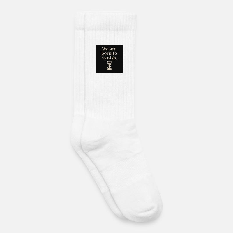 Vergänglichkeit Spruch mit Sanduhrdesign - Kinder Tennissocken - Weiß