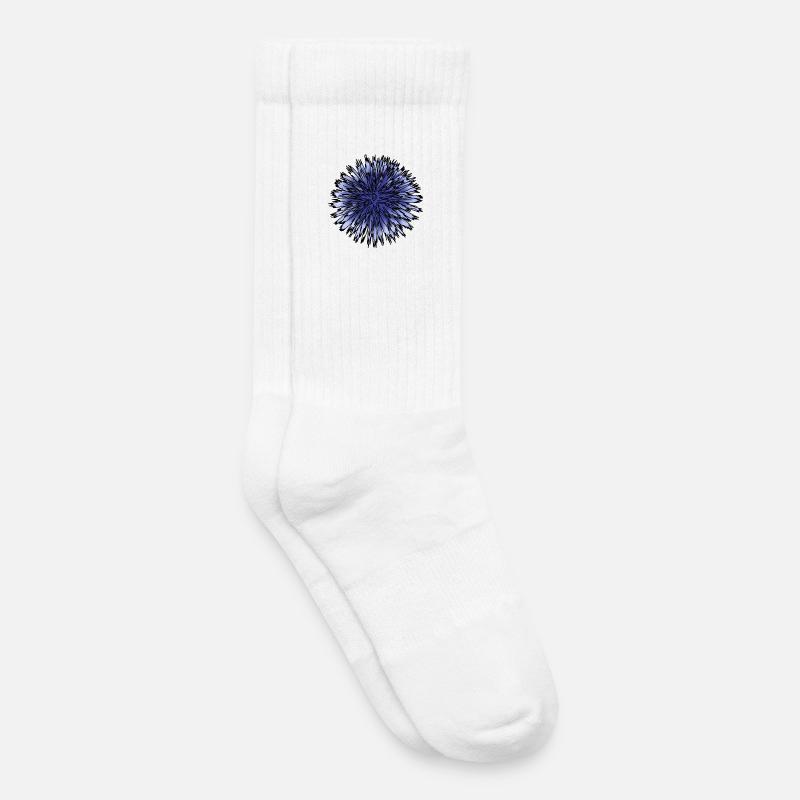 Blaue Distelblume - Kinder Tennissocken - Weiß
