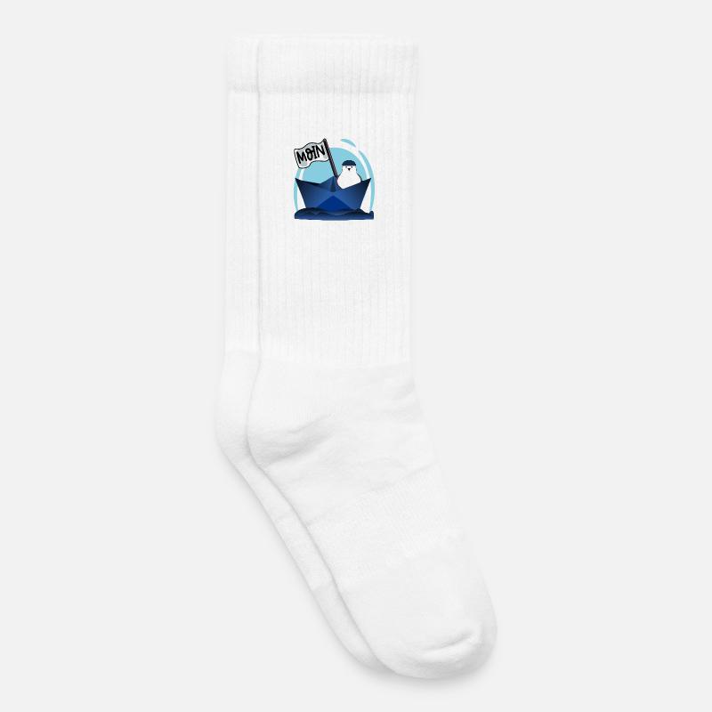 PAPIERBOOT MOIN PAPIERSCHIFF MÖWE - Kinder Tennissocken - Weiß